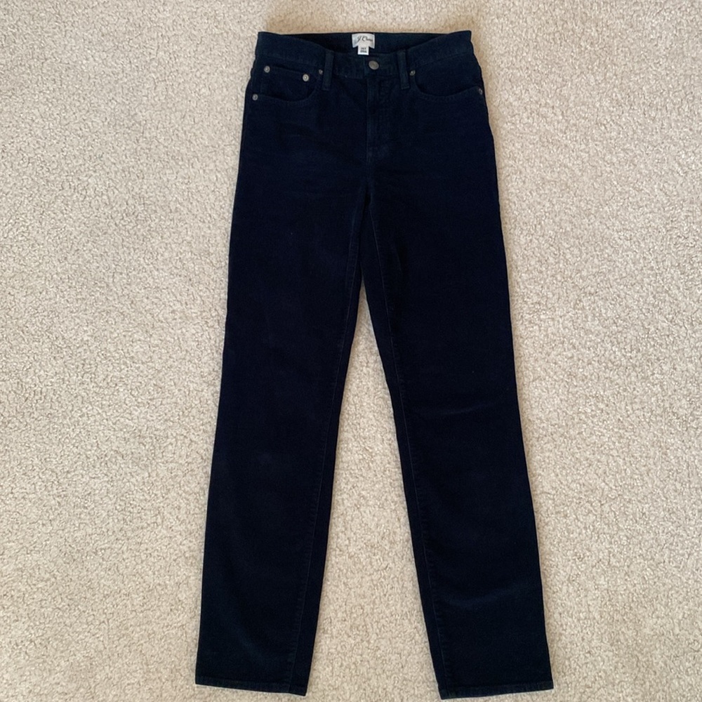 J.Crew Black Vintage Slim Straight corduroy pants 26T 26 Tall